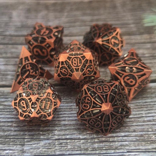 WIEŻA MAGA ZESTAW 7 METALOWYCH KOŚCI KOSTEK RPG