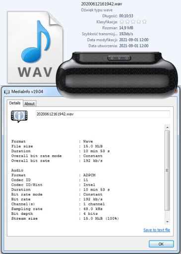 Диктофон SPY ERROR, обнаружение USB, 32 ГБ