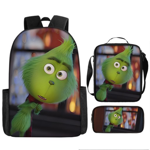 НОВЫЙ ШКОЛЬНЫЙ НАБОР The Grinch, РЮКЗАК А4, СУМКА-ПЕНАЛ, высокое качество