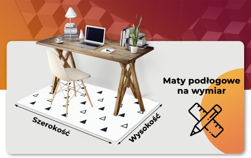 Mata ochronna pod fotel modna Trójkąty eko z foto