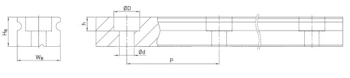 Линейный рельс HIWIN MGNR9R 0055 мм, линейная направляющая