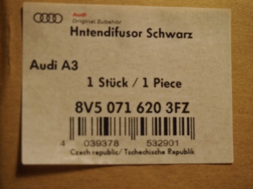 Audi A3 8V Седан Диффузор матовый черный ОРИГИНАЛЬНЫЙ НОВЫЙ