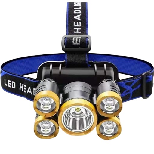 ФАРА ДЛЯ ГОЛОВЫ ФАР 5 X LED ZOOM CREE POWERFUL 4 РЕЖИМА АЛЮМИНИЙ