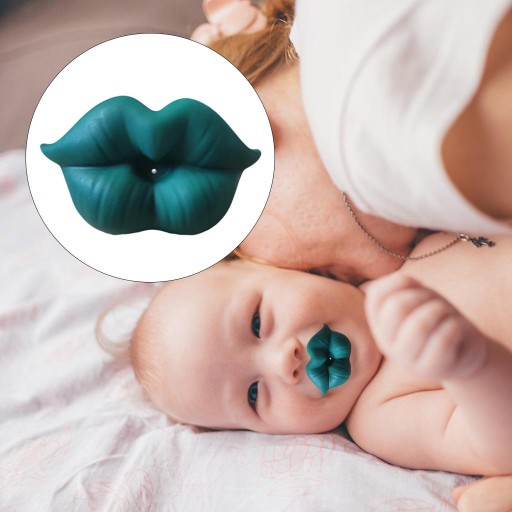 Smoczek dla niemowląt Food Grade Funny Lips Ciemnozielony