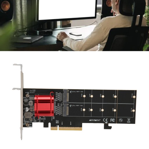 двойной адаптер m.2 pcie nvme с функцией разветвления pcie SSD на pcie 3.1 x8