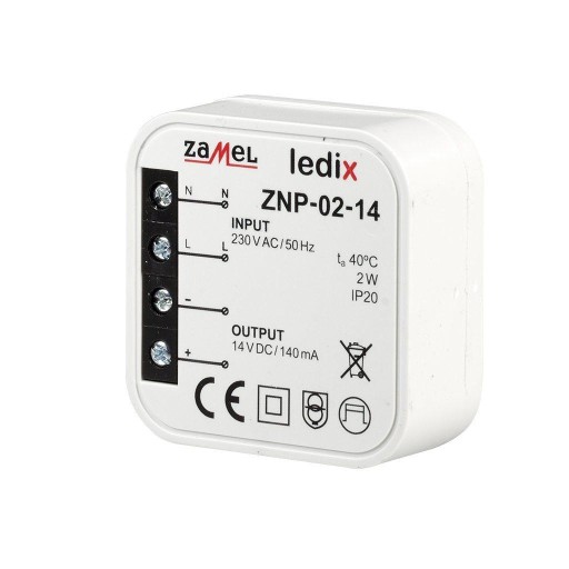 ZAMEL LEDIX ZASILACZ LED DOPUSZK. 14V 2W ZNP-02-14