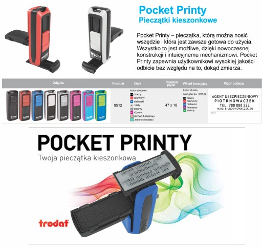 Штамп Trodat Pocket Printy 9512 серебро