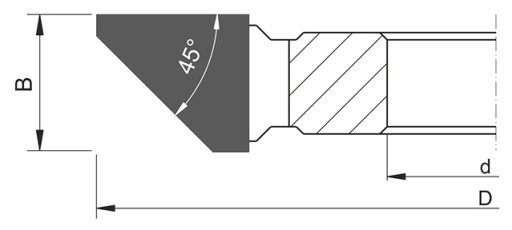 Фреза угловая односторонняя Z=4 HSS 130x30x20 левая