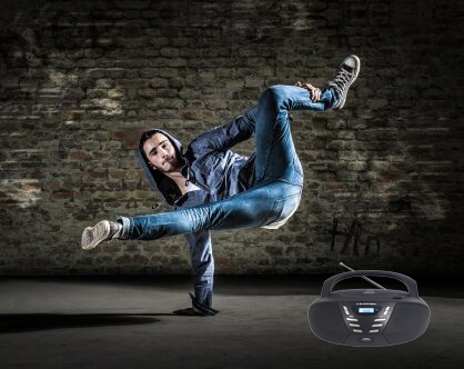 Радиоплеер Boombox FM/CD/MP3/USB/AUX BB7BK