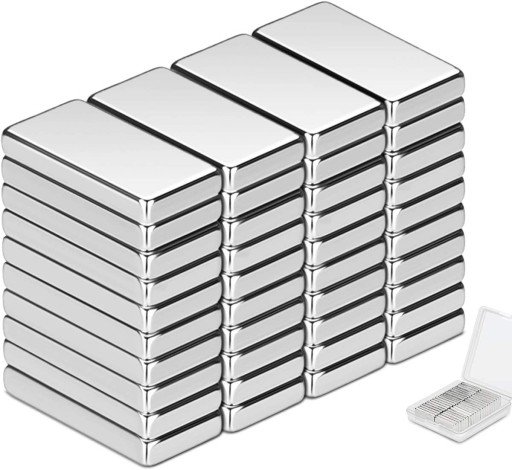 MOCNE MAGNESY NEODYMOWE 20x10x3 mm 40 SZTUK