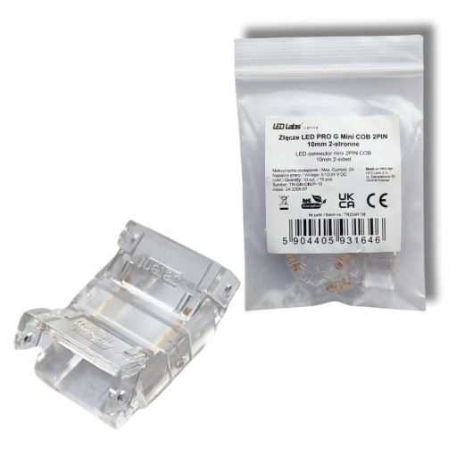 Szybkozłączki złączki do taśm LED COB 10mm 2-stronne 10szt