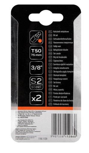 Końcówka TORX T50 x 75 mm, S2 x 2 szt., NEO 10-946