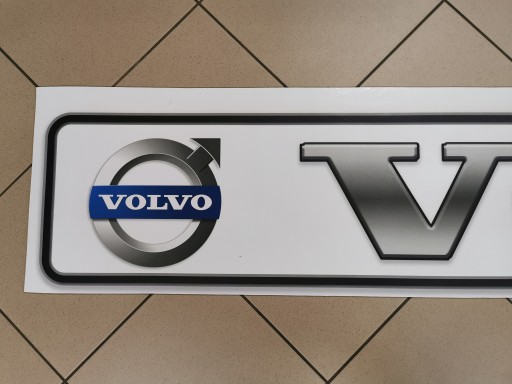 Брызговик полуприцепа VOLVO, белый, серебристый, 3D, черная рама