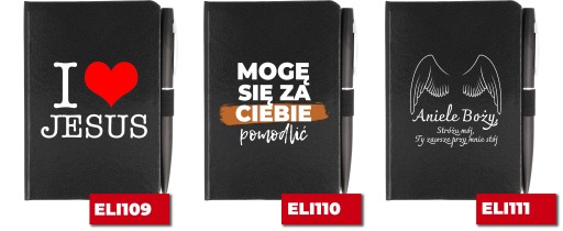 NOTES A6 + DŁUGOPIS Prezent Religijne CYTATY Wzory
