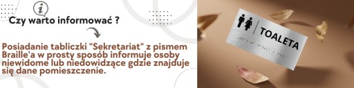 Tabliczka braille'a TOALETA Dla niewidomych 20x10cm samoprzylepna