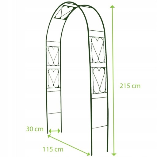 Садовая пергола Металлическая арка для растений для роз 215x115x30 см.