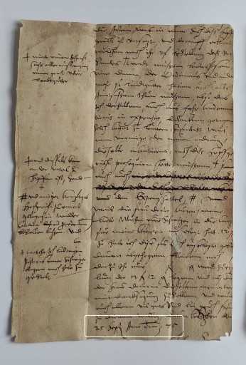 Письмо от 25 сентября 1575 г. Водяной знак: клевер.