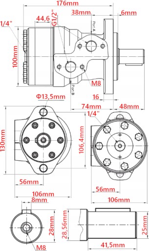 ГИДРАВЛИЧЕСКИЙ ДВИГАТЕЛЬ BMR SMR OMP 250 см3 ALSG2 GR2