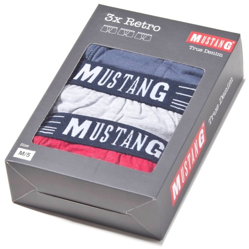 MUSTANG BOXER Шорты СИНИЙ/СЕРЫЙ/МЕЛАНЖЕВЫЙ/КРАСНЫЙ, 3 КОМПЛЕКТА XL