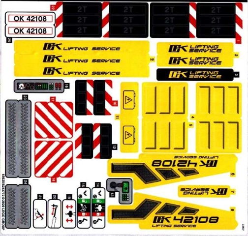LEGO Technic 4You LEGO - Technic 42108 НАКЛЕЙКА КРАН КРАН