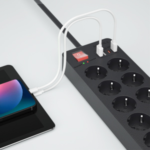 LISTWA ANTYPRZEPIĘCIOWA ZASILAJĄCA 14w1 4000 W ! OCHRONNA 10 GNIAZD + 4 USB