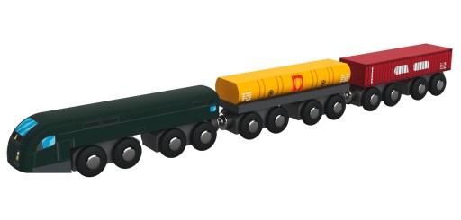 Игровая игрушка Грузовой поезд из натурального дерева