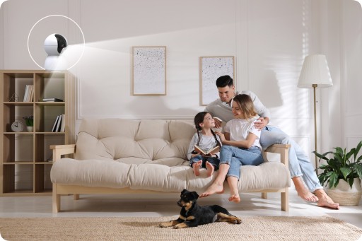 Поворотная на 360° WIFI-камера SMART WIFI 1080P 3MPx FULL HD АУДИО, ОБНАРУЖЕНИЕ