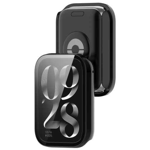 ЗАЩИТНЫЙ ЧЕХОЛ + ЗАКАЛЕННОЕ СТЕКЛО 2В1 ДЛЯ XIAOMI MI BAND 8 PRO - ЧЕРНЫЙ