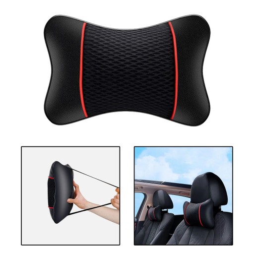 Car Headrest Pillow Ergonomic Car Neck Black