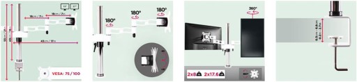 Duronic DM352 WE Двойной держатель монитора белый |