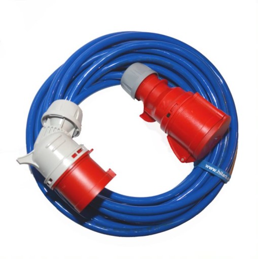 РЕЗИНОВЫЙ удлинительный кабель PUR H07BQF 5x2,5 2м 16А УГОЛ
