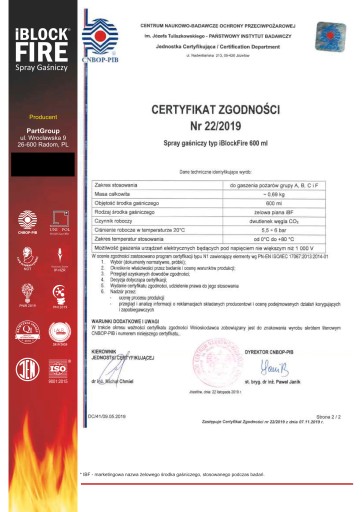 iBlockFIRE ПОЖАРОТУШАЮЩИЙ СПРЕЙ ДЛЯ ГАСТРОНОМИИ И БИО КУХНИ ABCFE 0,6л