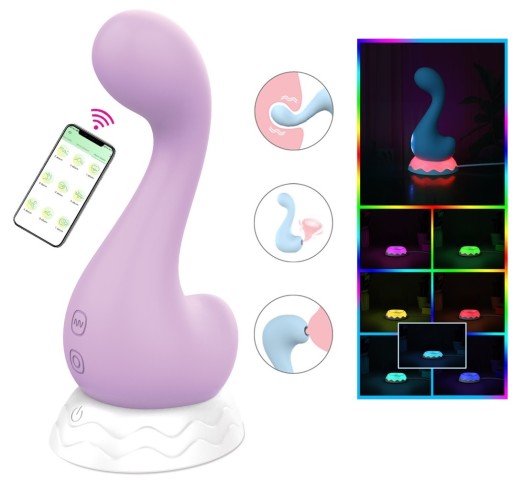 Вибратор для соски клитора, воздушный массажер, USB-светодиод, RGB-приложение