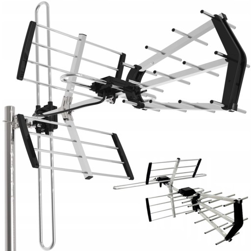 ANTENA Kierunkowa TV Naziemnej DVB-T2 MUXy 4K HD Filtr LTE 80km + KABEL 20m