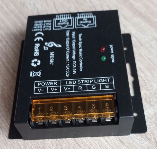 Музыкальный контроллер для светодиодов RGB 30А, радиоуправление, сенсорная синхронизация