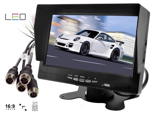7-дюймовый AHD-монитор, поддержка 4 камер 4PIN QUAD 12В 24В