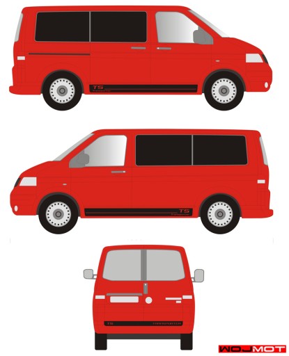Наклейки на боковые полосы VW T5 Transporter