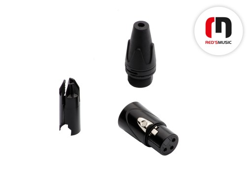 РАЗЪЕМ XLR КРАСНЫЙ МУЗЫКАЛЬНЫЙ ЧЕРНЫЙ ПОЗОЛОЧЕННЫЙ 3-КОНТАКТНЫЙ CANON