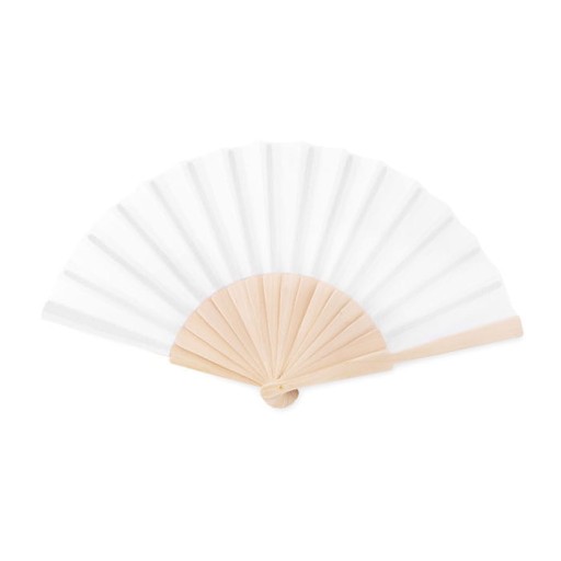 WACHLARZ DREWNIANY MATERIAŁOWY Duży 41cm Elegancki Biały