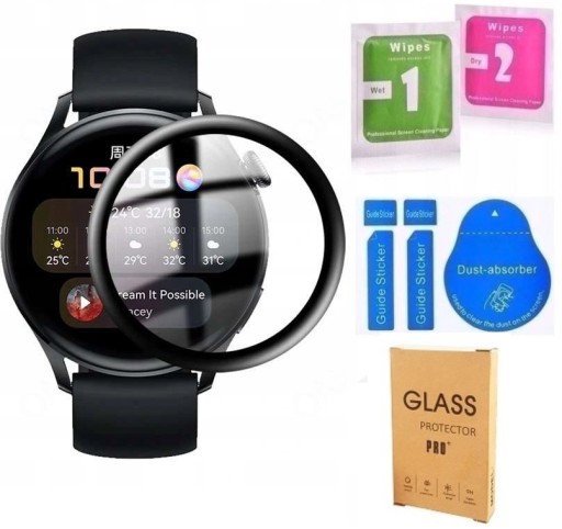 ПОЛНОЕ 3D ГИБРИДНОЕ СТЕКЛО ДЛЯ HUAWEI WATCH 3 46MM