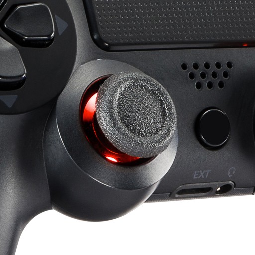 НАБОР 2X ГРИБНАЯ АНАЛОГОВАЯ РУЧКА ДЛЯ PS5 PAD КРАСНО-ХРОМИРОВАННАЯ - 2 шт.
