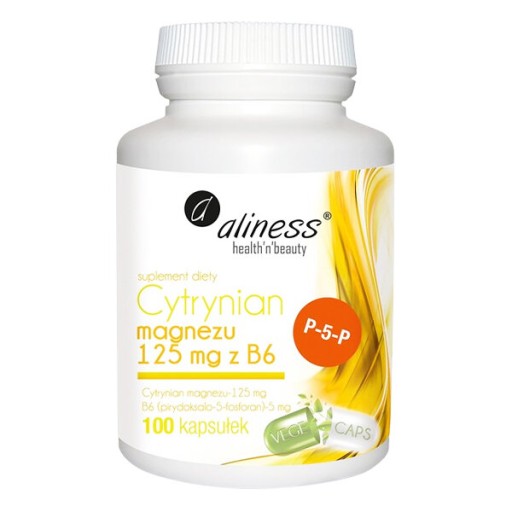 ALINESS CYTRYNIAN MAGNEZU + WITAMINA B6 MOCNE KOŚCI MIĘŚNIE ODPORNOŚĆ 100k