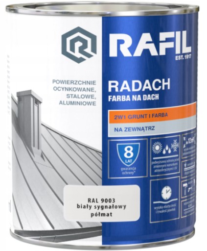 RAFIL RADACH КРАСКА ДЛЯ КРЫШИ СИГНАЛЬНО-БЕЛАЯ RAL 9003 0,75л