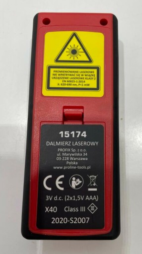 Dalmierz laserowy 40m, ce, proline