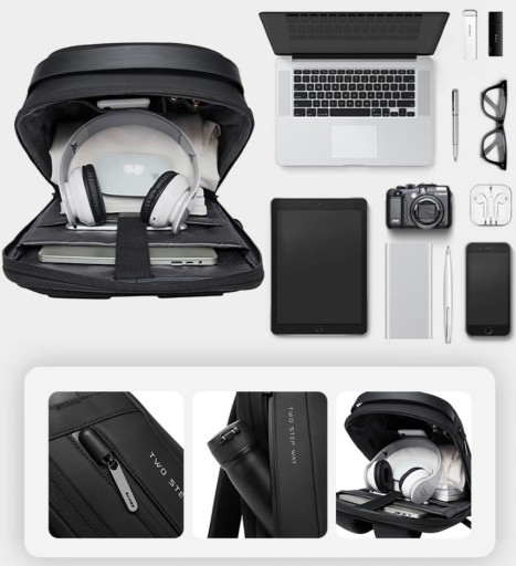 Antykradzieżowy plecak Bange BG-7225 na laptopa 15,6 z USB szary