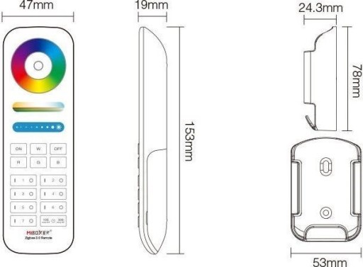 Mi-Light FUT089Z RGB+CCT 8-зонный сенсорный пульт Zigbee