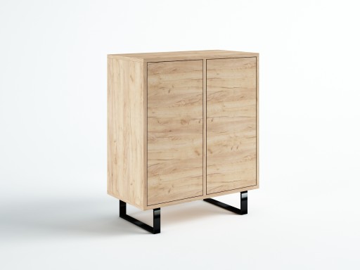 KOMODA LOFT 80 2D CRAFT ZŁOTY/CZARNY MAT INDUSTRIA