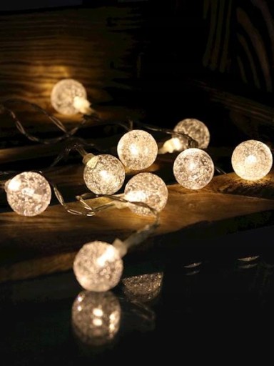 LAMPKI ŚWIĄTECZNE CHOINKOWE GIRLANDA KULKI 100LED 10M ciepły biały
