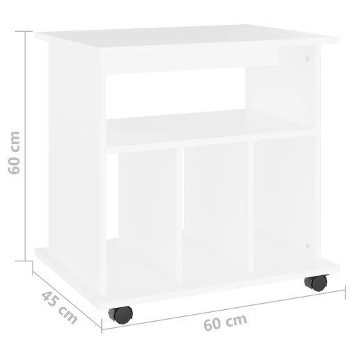 Шкаф на колесах, белый, 60х45х60 см.