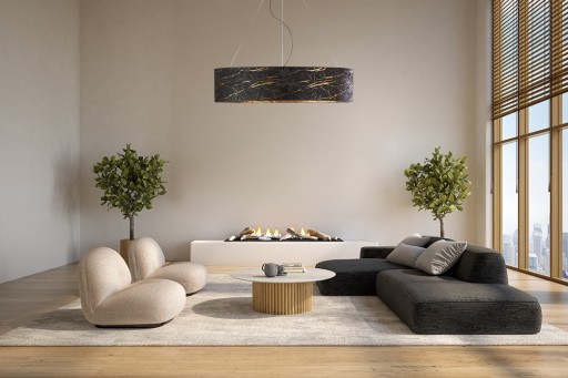 Lampa wisząca żyrandol zwis sufitowa LED E27 ABAŻUR MIRROR BLUES 100cm